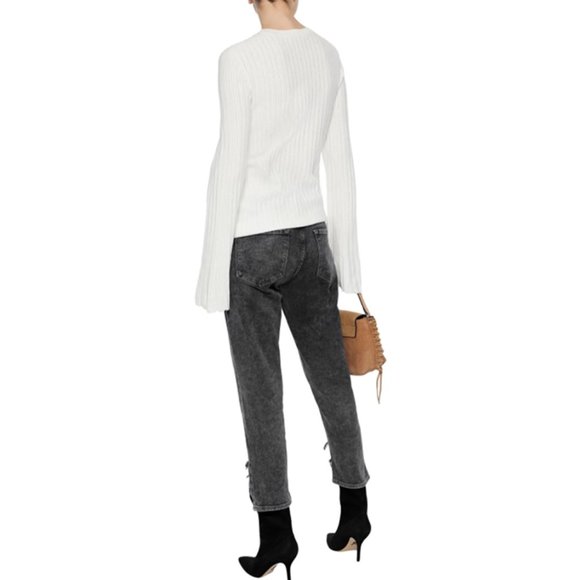 NWT Frame Bell Sleeve Pointelle Rib Knit Sweater - Picture 3 of 9